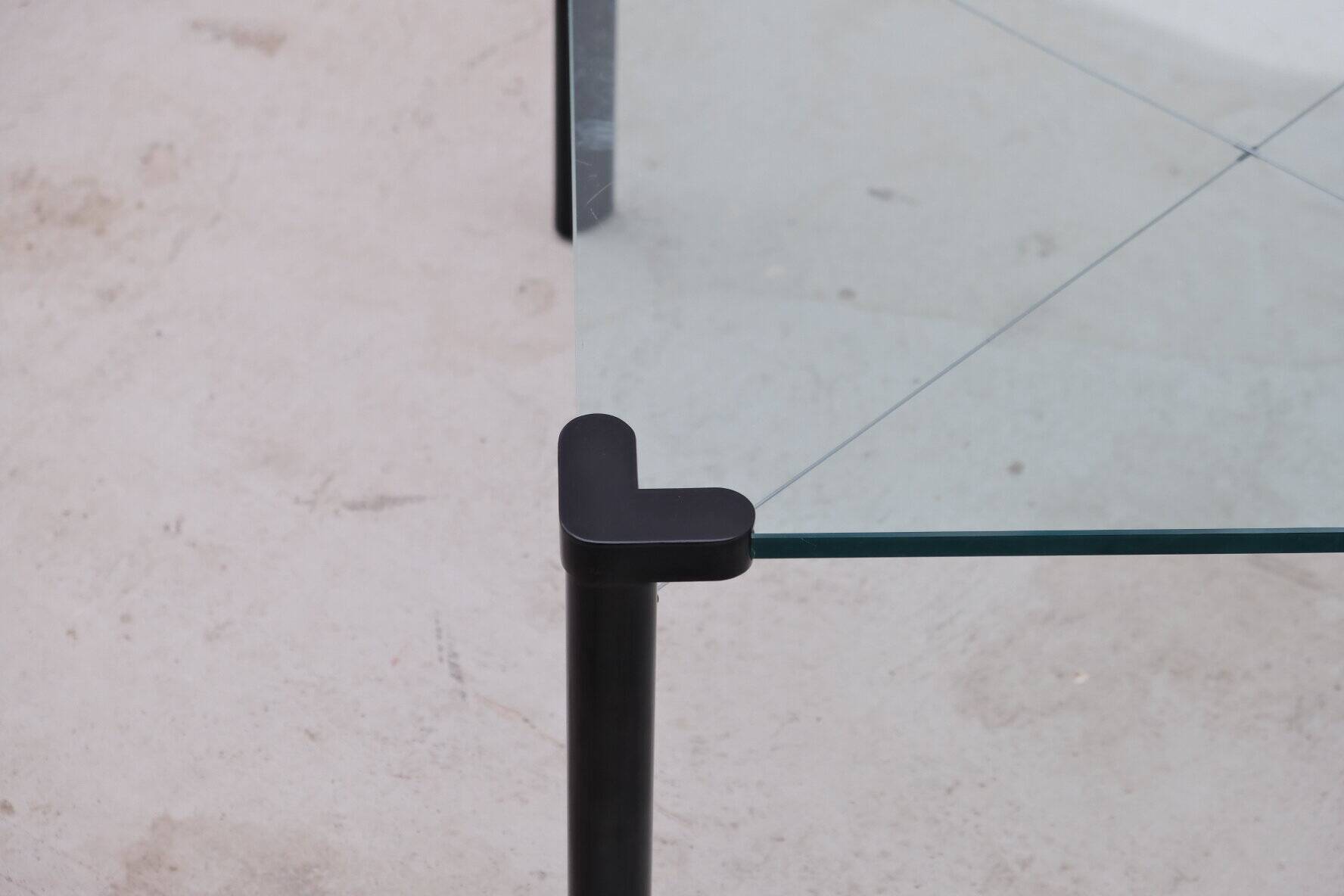 Glass and metal coffee table, 1980