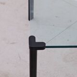 Table basse en verre et métal, 1980