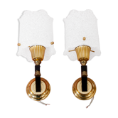 Pair of bakelite brass and granita wall sconces 60s