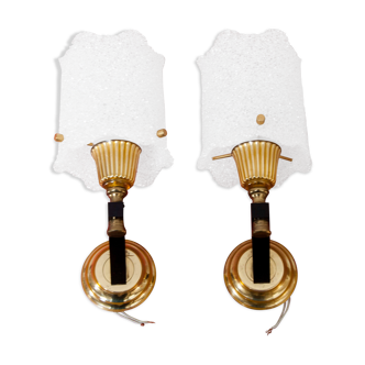 Pair of bakelite brass and granita wall sconces 60s