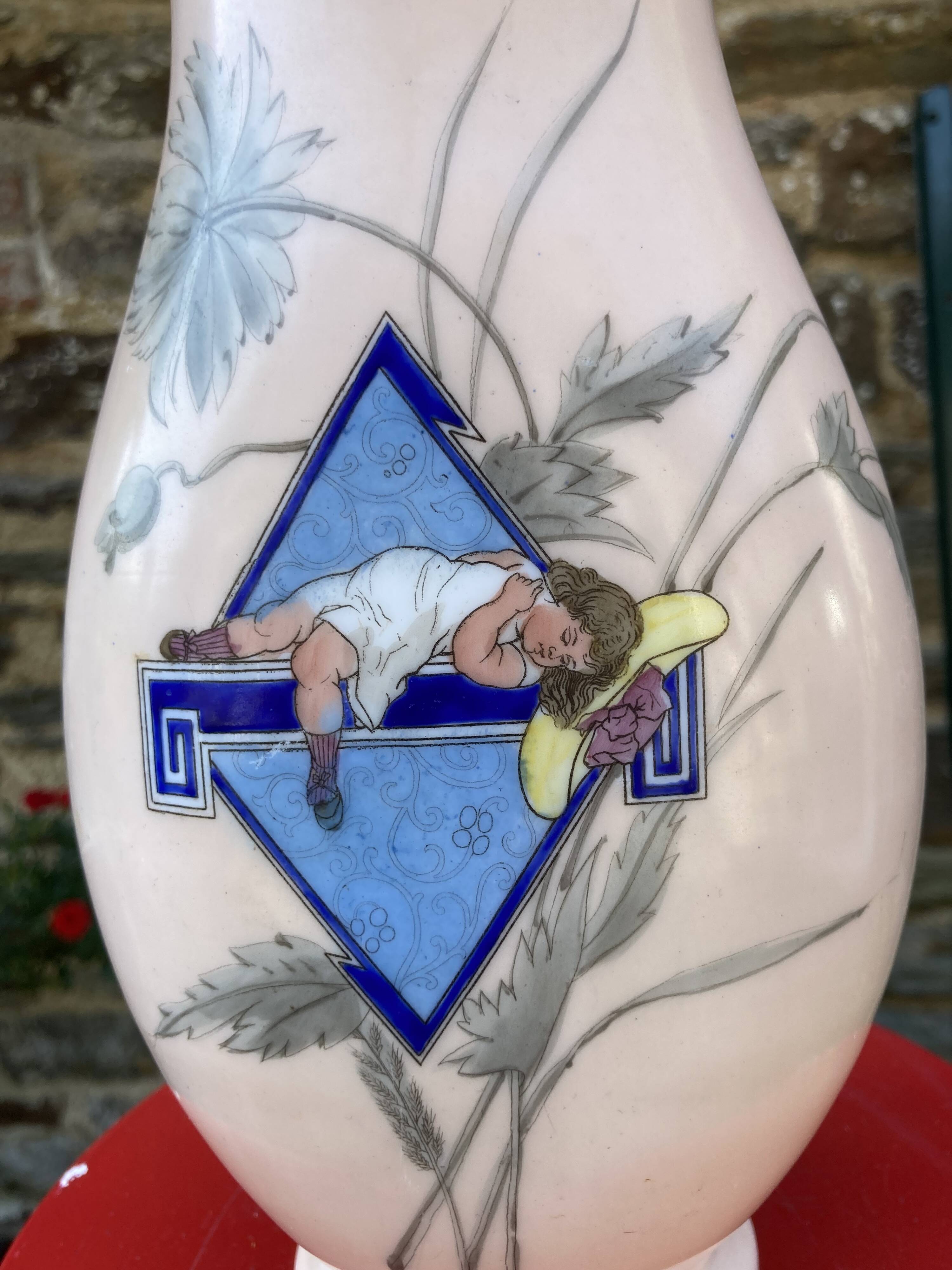 Rare opaline vase from baccarat crystal factory decor art deco art nouveau