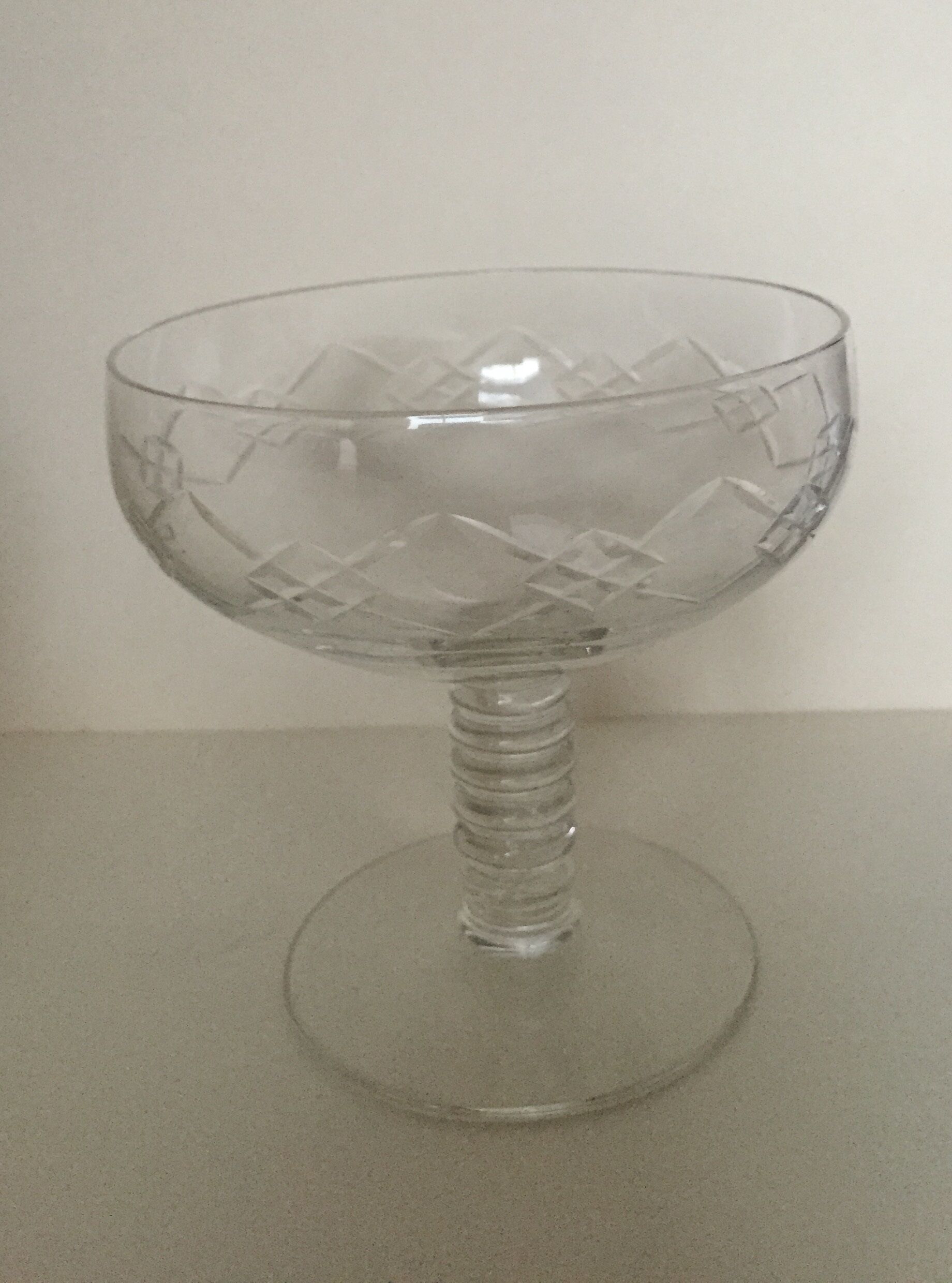Set of eight champagne glasses