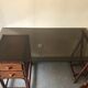 Bamboo desk and armchair, rattan 70s/80s