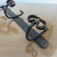 Wall coat rack 3 hooks in hammered wrought iron years 50 60