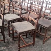 A set of 16 henri 2 style chairs in repelled leather 2 patterns