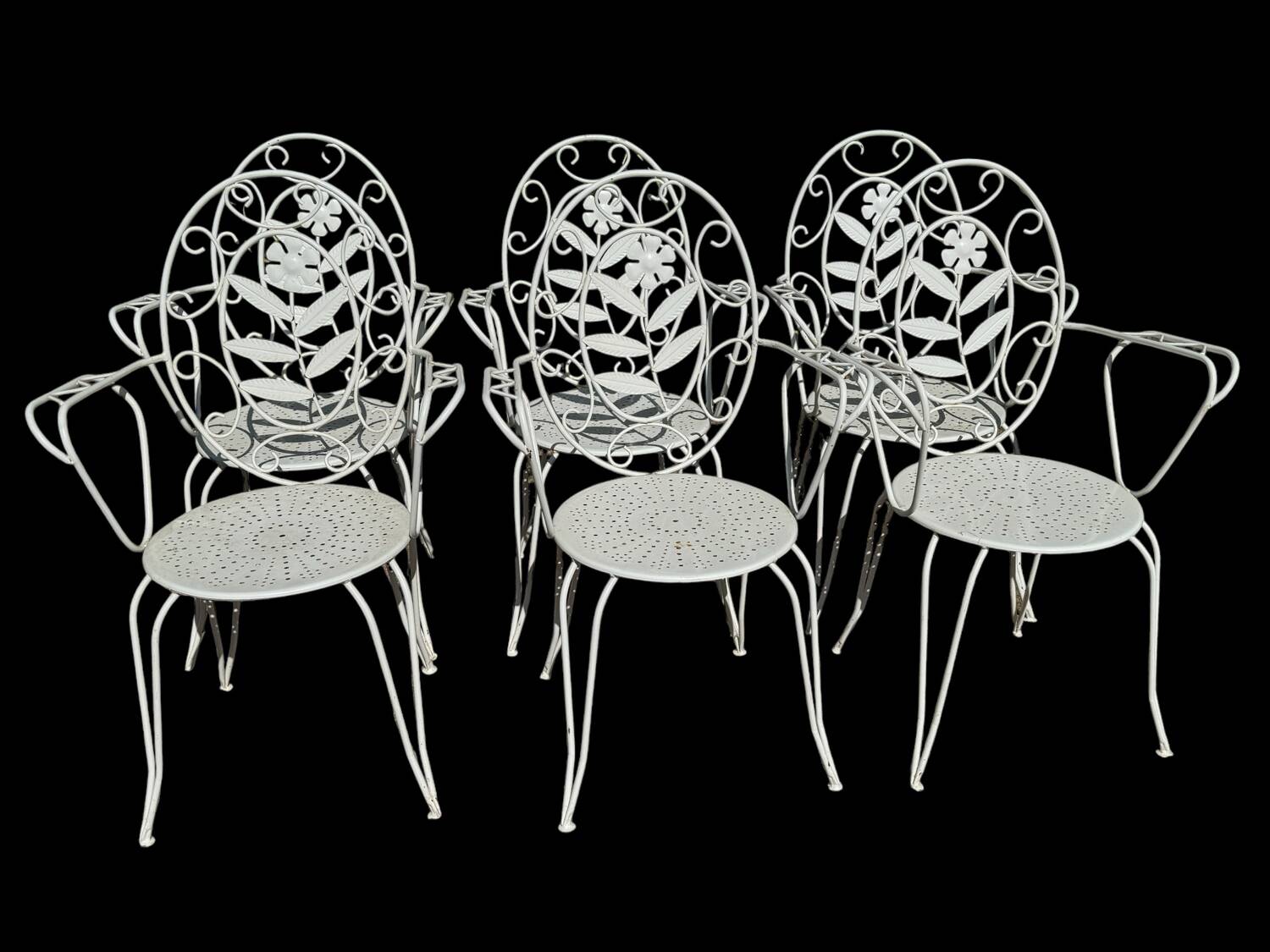 Fauteuils en fer forgé provençal des années 60, set de 6