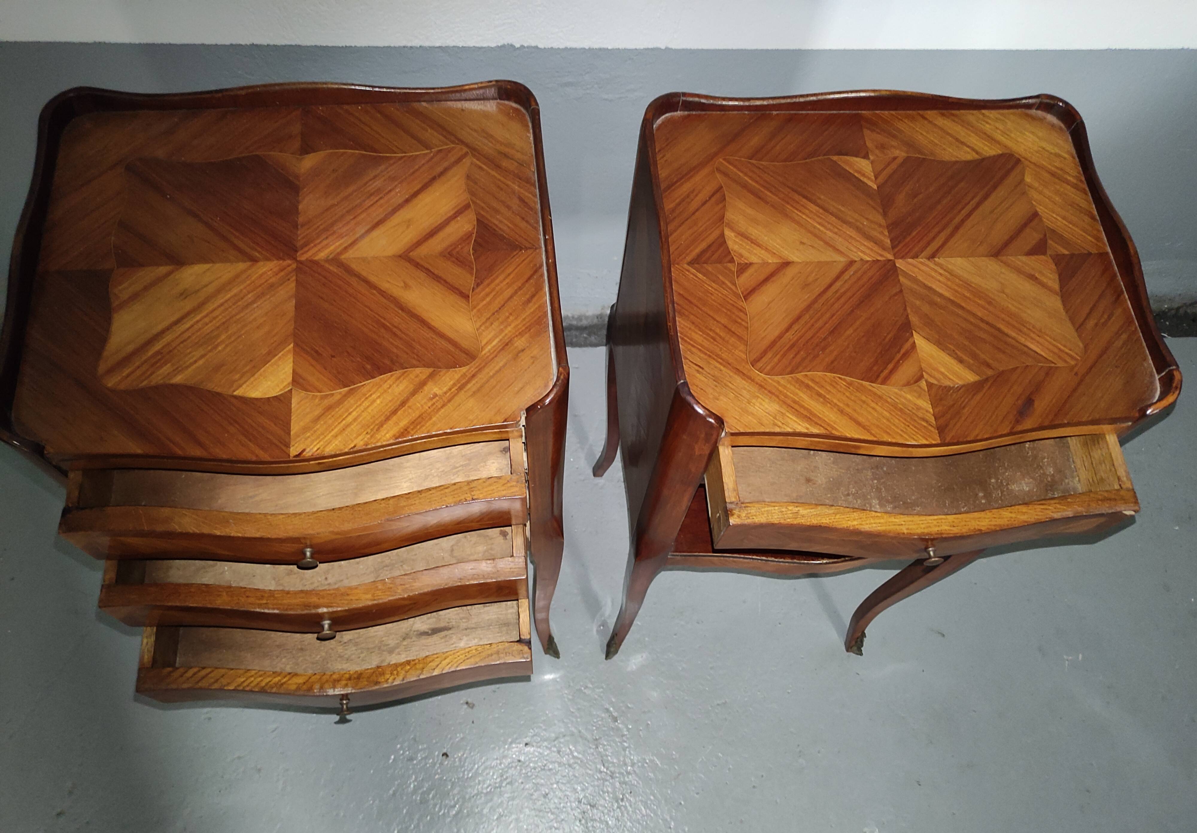 Pair of Louis XV style bedside tables