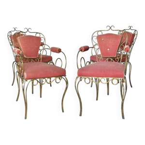 Suite de 4 fauteuils - fer