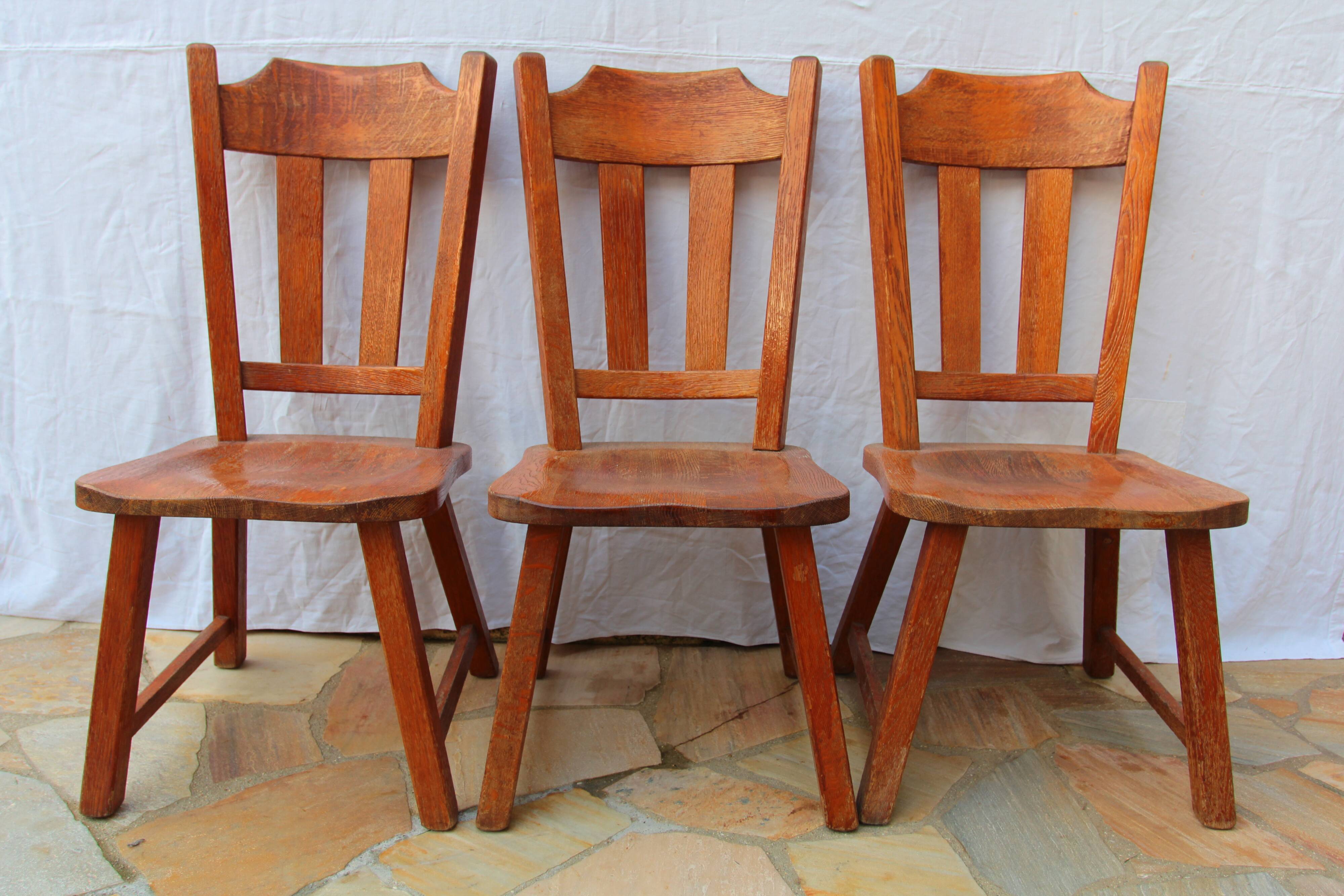 4 chaises brutalistes néerlandaises, vers 1950-60