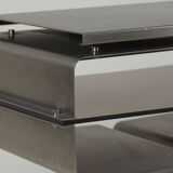 Stainless steel TV cabinet designed by François Monnet for Kappa / Uginox vintage Space Age circa 1970