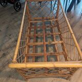 Vintage rattan and wicker bed