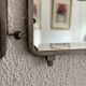 Vintage 1920s triptych barber mirror Art Deco hexagonal crystal - 33 x 78 cm