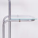 unusual bauhaus style chrome étagère, flower stand, glass, czechia, 1930s