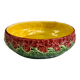 Salad bowl fruit bowl with carnations slurry Sarreguemines XIX