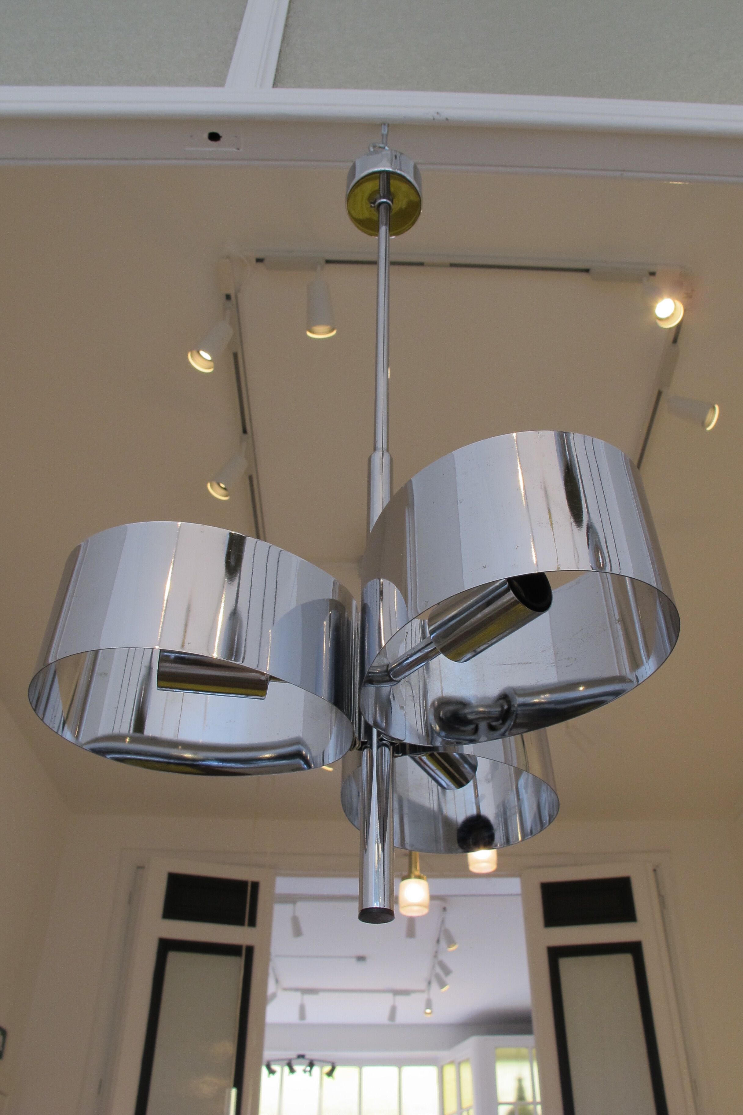 Lustre Trefle en Inox - 1970