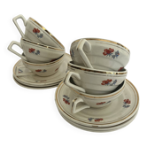 6 cups and saucers - Porcelor Babel Ceranord Saint Amand