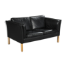 Danish two seater leather sofa