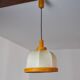 "Cocoon" pendant light, resin and pine, Italy, 1970