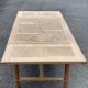 Renovated extendable farmhouse table in raw solid wood and marquetry 210cm