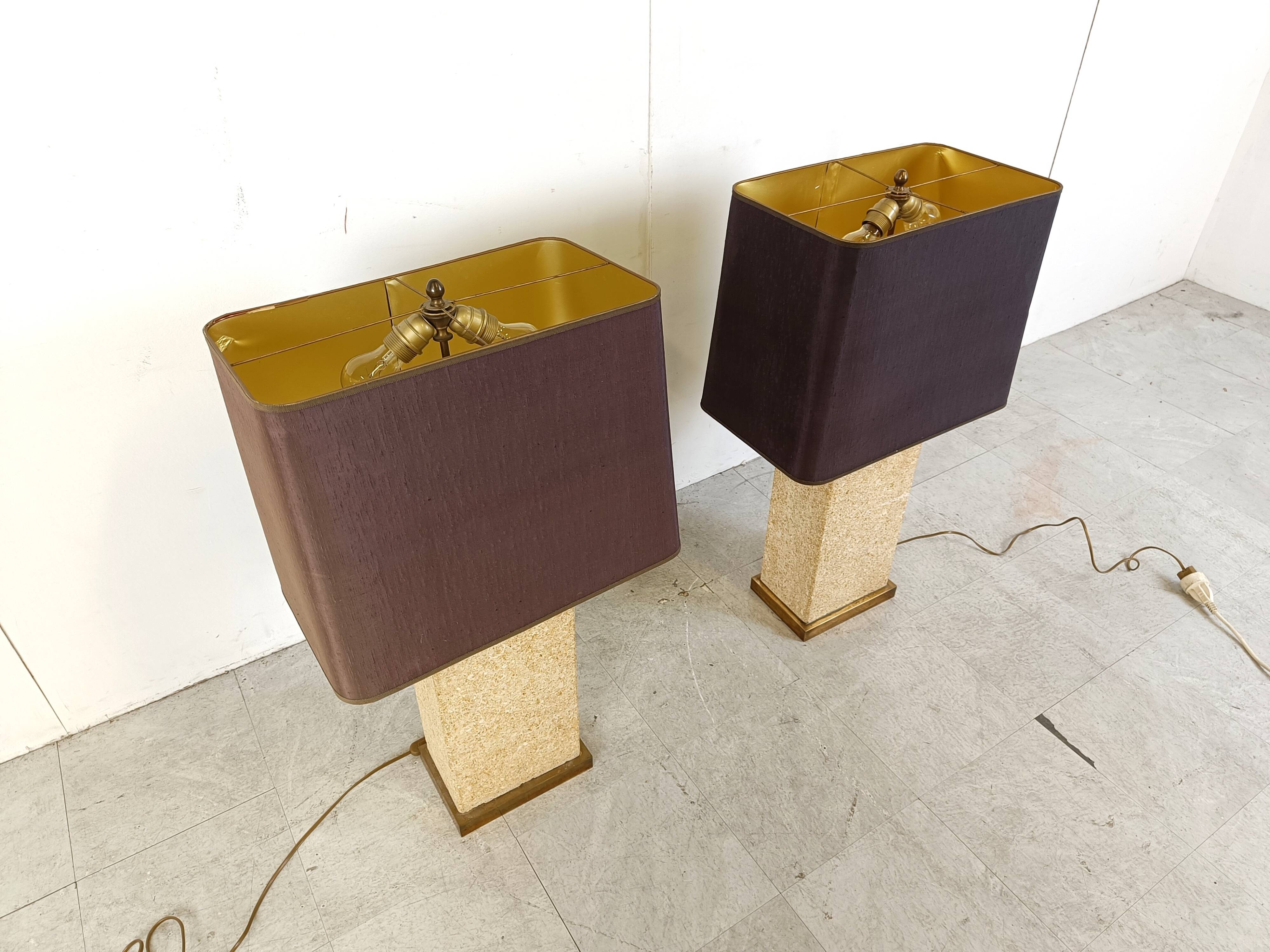 Pair of pierre de France table lamps, 1970s