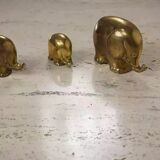 Vintage square travertine and leather coffee table