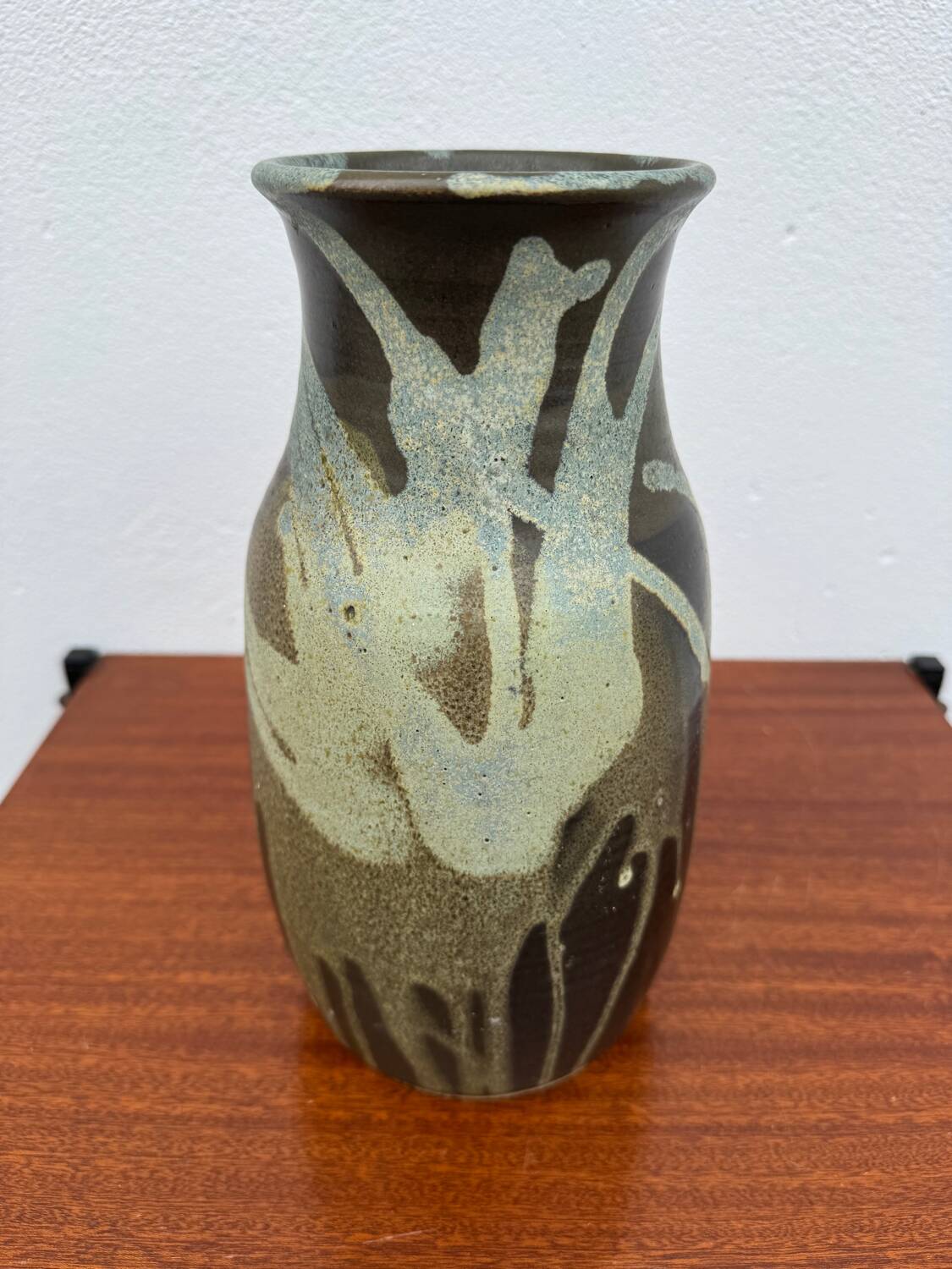 Stoneware vase with drips in the style of Jean Pointu