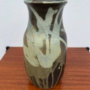 Stoneware vase with drips in the style of Jean Pointu