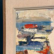 Original Swedish Oil on Canvas - "Abstract Harbour Motif" vintage