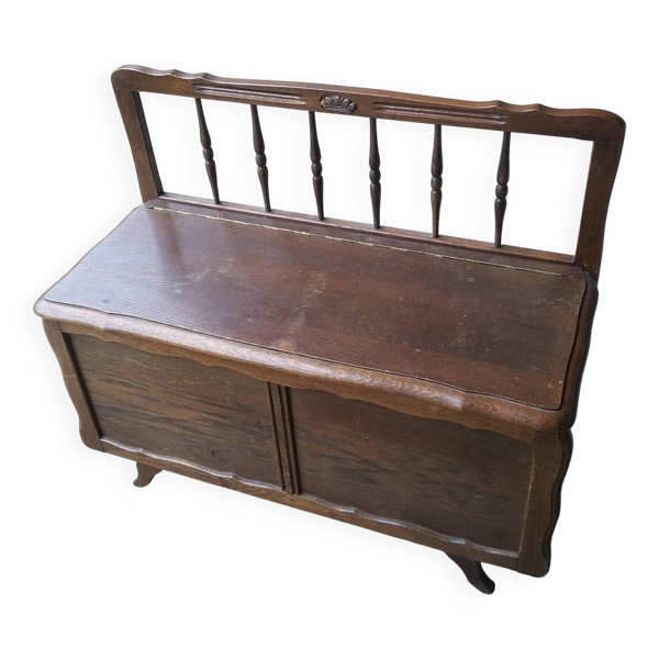 Petit Banc Coffre Chêne - XXè