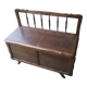 Small Oak Storage Bench - 20th Century