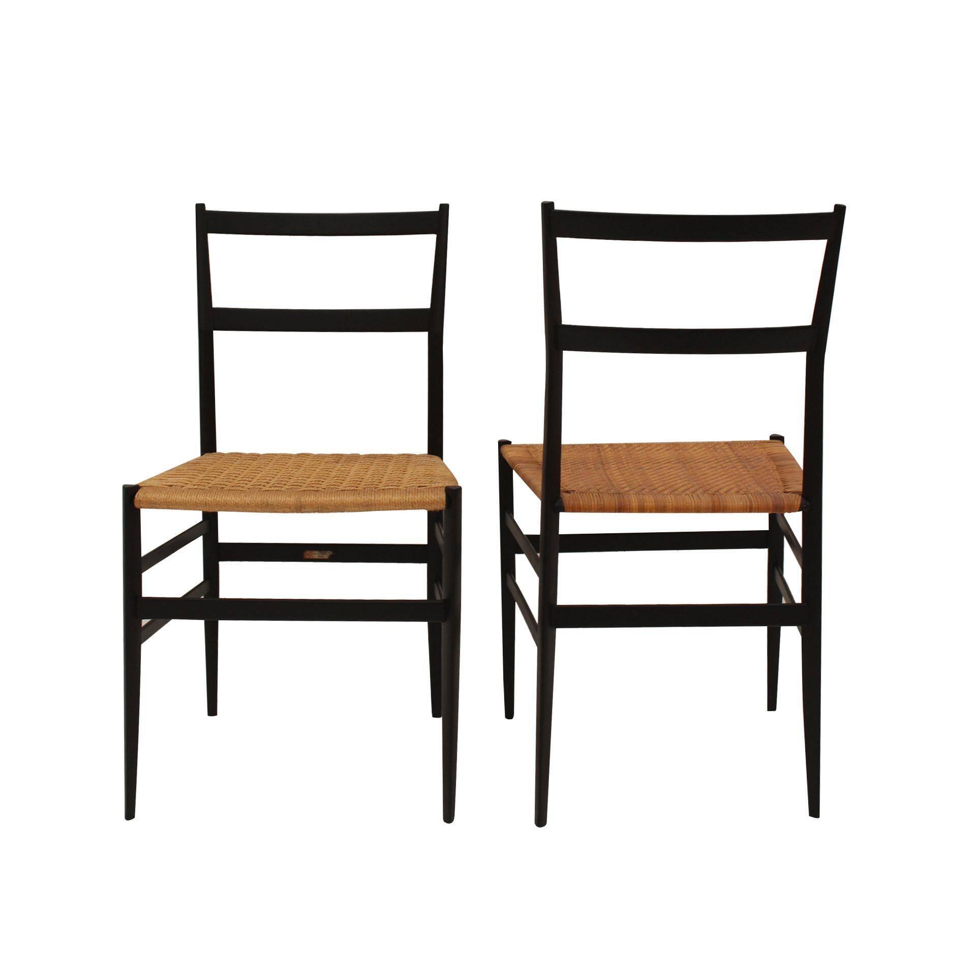 Pair Of 699 Superleggera Chairs Designed By Gio Ponti For Cassina. Italy, 1957.