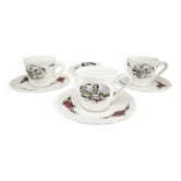 Set of 4 Sarreguemines Obernai coffee cups