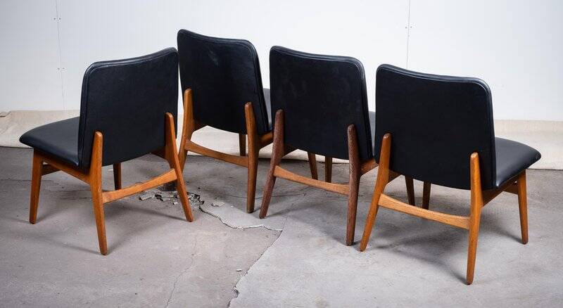 BM 230 Chairs in Oak attributed to Børge Mogensen, 1954, Set of 4