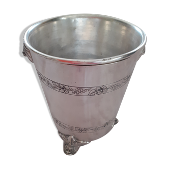 Ice bucket. Silver metal cooler. Years 20.