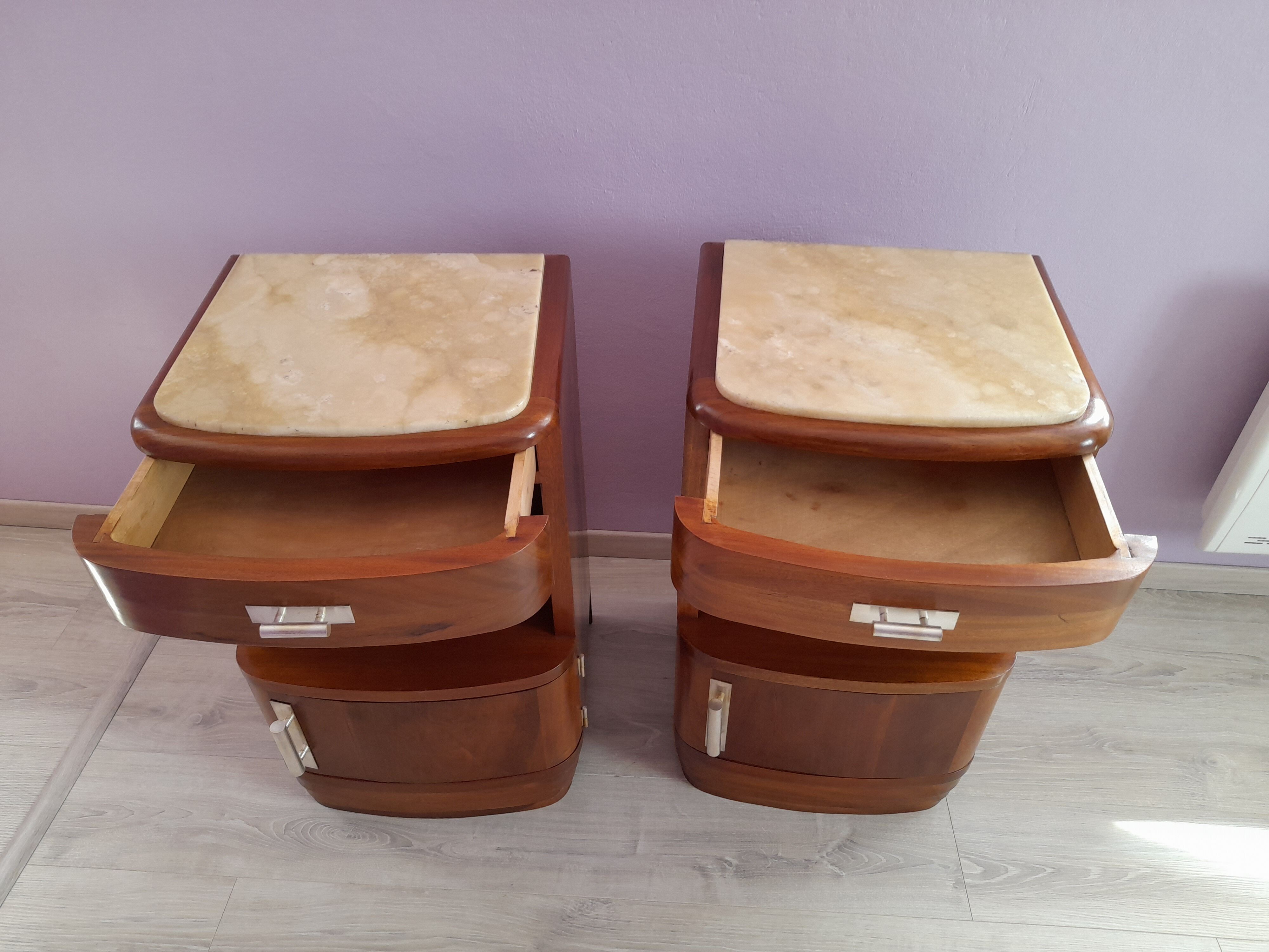 Pair of art deco bedside tables