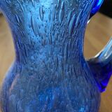 Carafe Biot blue color glass