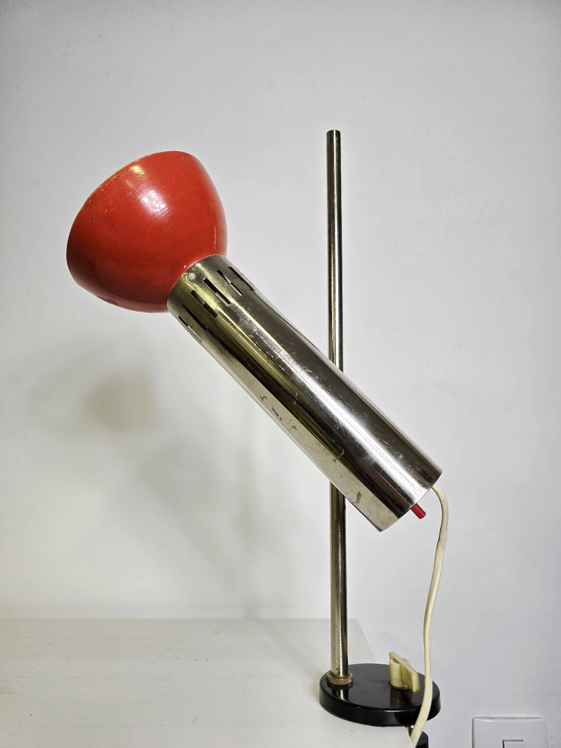 Lampe de bureau chromée Space Age, années 70