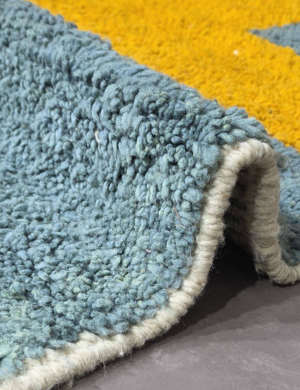 Tapis bleu et jaune Moderne - 247 x 197 cm