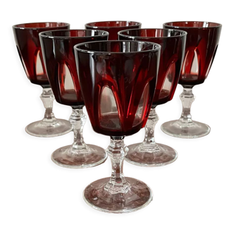 Lot de 6 verres à vin chrystal
