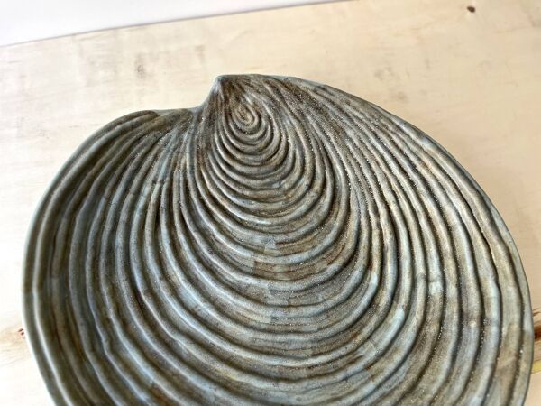 Grand plat coquillage en céramique par Dominique Guillot pour Vallauris 1960, plat à huîtres géant