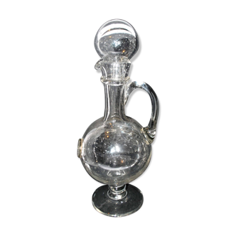 Carafe, pichet vintage en verre soufflé bullé