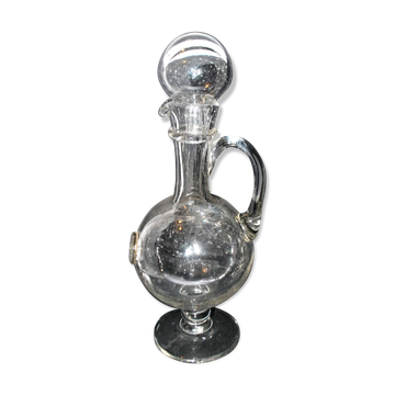Carafe, pichet vintage en verre soufflé bullé