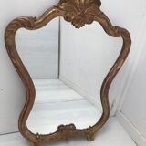 Gilded wooden mirror decoration shell Louis XIV