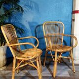 Pair of rattan chairs 1960s