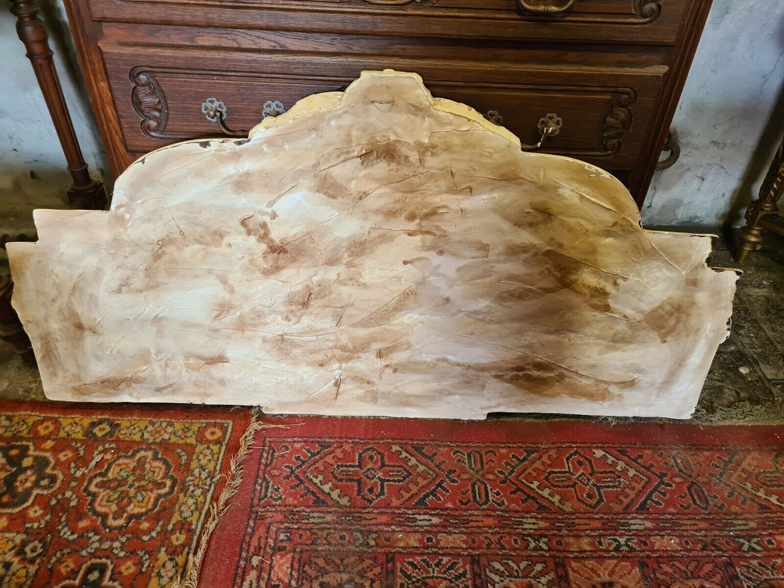 pediment panel with stucco angels