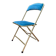 Folding chair in gold-tone metal and velvet, 1960s-70s
