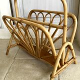 Vintage rattan magazine holder