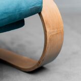 2 seater sofa in blue fabric 1970