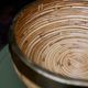 Rattan and brass fruit basket