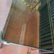 Vintage Italian table with tubular frame and smoked glass, 1970